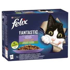 Felix Fantastic Vegyes Válogatás marhával, csirkével, lazaccal, pisztránggal és zöldségekkel 12 x 85 g