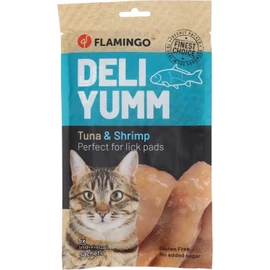 Flamingo Deli Yumm Snack - tonhalas-garnélás püré macskáknak 5 x 14 g