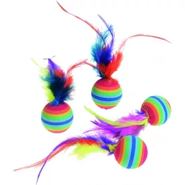 Flamingo macskajáték - szivárványos hablabda 4 x 3 cm