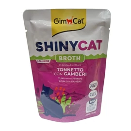 GimCat ShinyCat Broth Tonnetto con Gamberi - leves tonhallal és garnélarákkal 70 g