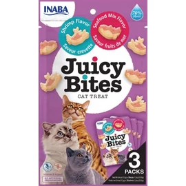 Inaba  Cat Juicy Bites - garnélarák és tenger gyümölcsei 3 x 11.3 g