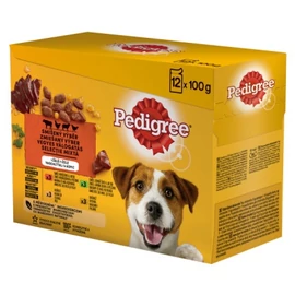 Pedigree alutasakos eledel csirkével és zöldséggel, marhával és zöldséggel, pulykával és sárgarépával, marhával és nyúllal 1 db