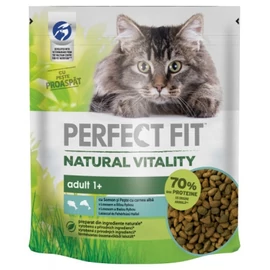 Perfect Fit Natural Vitality Adult 1+ macskaeledel lazaccal és fehérhúsú hallal 650 g