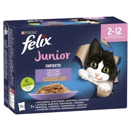 Purina Felix Fantastic Junior vegyes válogatás aszpikban - nedves macskaeledel 12 x 85 g