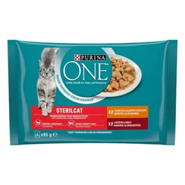 Purina ONE Sterilcat csirkével és marhával macskaeledel 4 x 85 g
