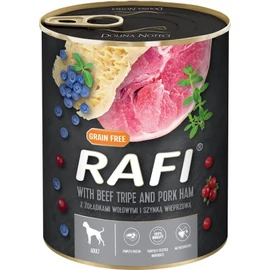 Rafi konzerv kutyáknak sonkával, marhapacallal és áfonyával 800 g