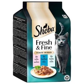 Sheba Fresh & Fine - lazac, tonhal és pisztráng szószban 6 x 50 g