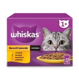 Whiskas alutasak 12 pack eledel macskák részére szárnyas válogatásban ízesítéssel 12x85 g 12 x 85 g
