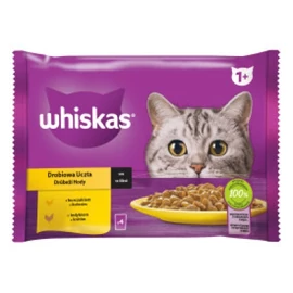 WHISKAS alutasakos  4-pack szárnyas válogatás mártásban 4*85g eledel macskák részére 85 g