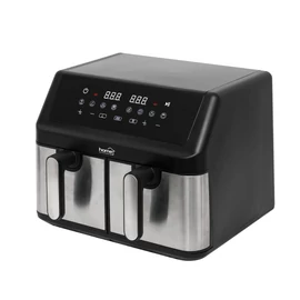HOME HGAF29 duplakosaras forrólevegős sütő, 2 x 4,5L, 2000 W, digitális vezérlés, 8 féle üzemmód
