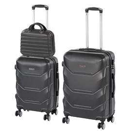 TraveLux Max VIII gurulós bőrönd szett fekete