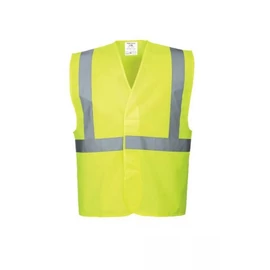 PortWest L/XL sárga mellény fényvisszaverő csíkokkal