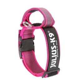 Julius K-9 Color&Gray nyakörv fogóval és cserélhető felírattal, (40mm), pink