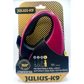 JK9 Retractable Dog Leash -  automata szalagos póráz (piros-fekete) kutyák részére (L) 5 méter
