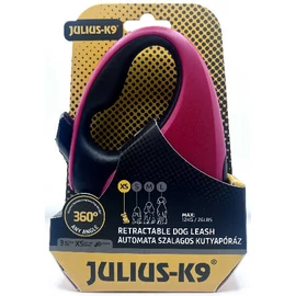 JK9 Retractable Dog Leash -  automata szalagos póráz (piros-fekete) kutyák részére (XS) 3 méter