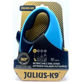 JK9 Retractable Dog Leash -  automata szalagos póráz (türkiz-fekete) kutyák részére (XS) 3 méter
