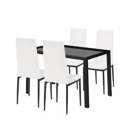 Rowan 4+1 étkező garnitúra fehér-fekete