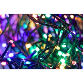 Home LED248M LED fényfüzér, 240db színes LED, 23,9m hosszúságú, 8 program időzítővel, zöld vezeték, adapteres tápellátás, kül- és beltéri kivitel