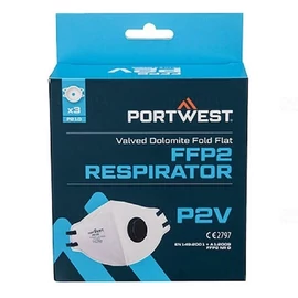 PortWest FFP2 szelepes Dolomit összehajtható lapos maszk