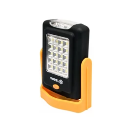 VOREL 20+3 LED elemes lámpa, mágneses, akasztós, 3×AAA, IP20, sárga-fekete
