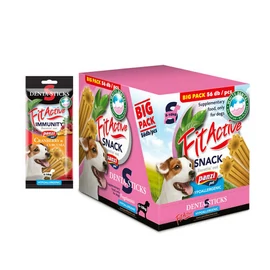 FitActive SNACK Denta-Sticks Hypoallergenic Immunity "S" - jutalomfalat (vörösáfonya, kurkuma) kutyák részére (14dbx140g/#) - csak kartonra