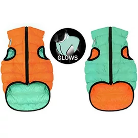 AiryVest Lumi kifordítható kutyaruha,világítós  XS 22 világos zöld-narancs