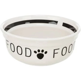 trixie 24414 kerámia tál"FOOD" 0,6l/15cm, fehér-fekete