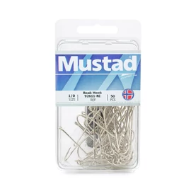 MUSTAD LONG SHANK BEAK 2/0 NICKEL 25PCS/BAG