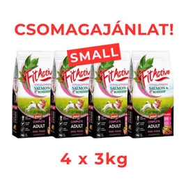 CSOMAGAJÁNLAT: FitActive PURE Hypoallergenic SALMON-ROSEHIP (lazac,csipkebogyó) - 4 x 3kg - SMALL