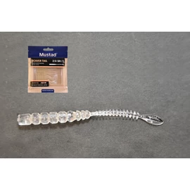 MUSTAD AJI BEAVER TAIL 2.5'' CLEAR RAINBOW GLITTER 12DB/CSOMAG