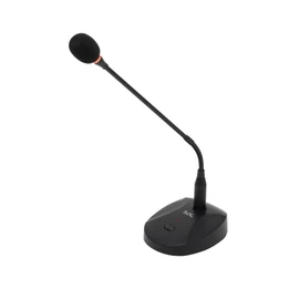 SAL M13 asztali mikrofon, professzionális, LED üzemjelző és fénygyűrű, kardioid irány karakterisztika, XLR csatlakozó, elemes tápellátás