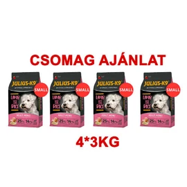 CSAOMAG AJÁNLAT: JULIUS-K9 4*3kg ADULT HYPOALLERGENIC Lamb&Rice (bárány&rizs) SMALL