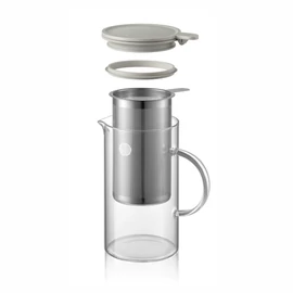 BUYDEEM CD2002/A1 teáskanna, 800 ml, boroszilikát üveg és acél, akár 150°C-ig hőálló