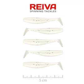 REIVA Flat Minnow Shad 5cm 5db/cs (Pearl White)