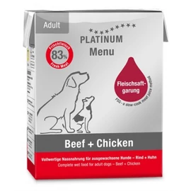 Platinum Menu Beef+Chicken - nedvestáp felnőtt kutyák számára 185 g