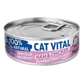 Cat Vital konzerv sonka és csirkefilé falatok felnőtt macskáknak szószban 70g