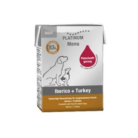 Platinum Menu Iberico+Turkey - nedvestáp felnőtt kutyák számára 185 g