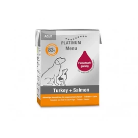 Platinum Menu Turkey+Salmon - nedvestáp felnőtt kutyák számára 185 g