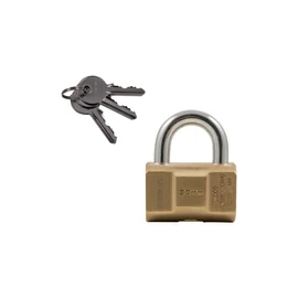 STANLEY S742-045 hengeres tömör sárgaréz lakat, 30 mm, 3 kulcsos