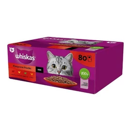 Whiskas Classic Meals 1+ - Nedves eledel (marha-,csirke-,bárány-, baromfi-, szószban) (80X85G)