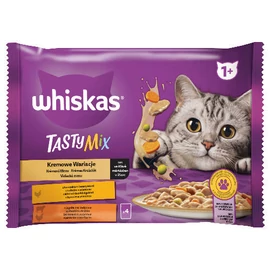 Whiskas TastyMix 1+ - Nedves eledel (csirke-zöldség,bárány,pulyka-, szószban) macskák részére