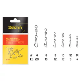 Rollings swivel with Hooked snap forgókapocs 4-es