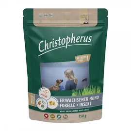 Christopherus Dog Adult Grain Free Pisztráng és rovar Small&medium 750g