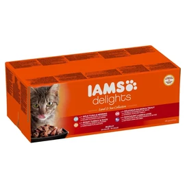 Iams Cat Delights Land&sea Multipack Aszpikban nedves macskatáp 48x85g