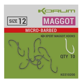 Korum XPERT MAGGOT  BARBED HOOKS - SIZE 12