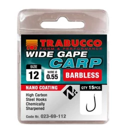 Trabucco Wide Gape Carp szakáll nélküli horog 20 15 db