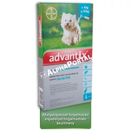 Advantix spot on 4-10 kg közötti kutyáknak A.U.V. 4 x 1 ml