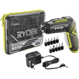 Ryobi ERGO 4V rúd/marokcsavarozó koffer, tartozékok, USB