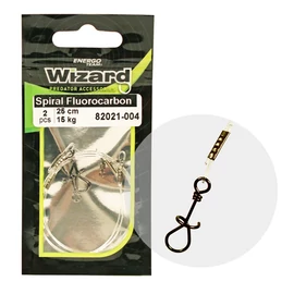 WIZARD SPIRÁL KAPOCS 2 FLUOROCARBON ELŐKE 9KG 25CM 2DB/CS
