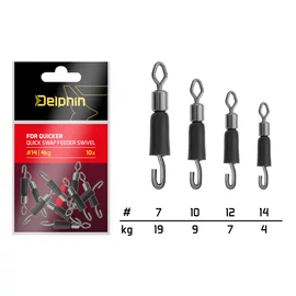 Delphin FDR Quicker Csavarodás mentes gyors forgókapocs / 10db - #14/4kg